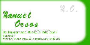 manuel orsos business card